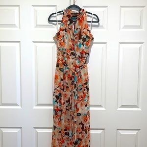 High neck sleeveless maxi wrap dress size 12.